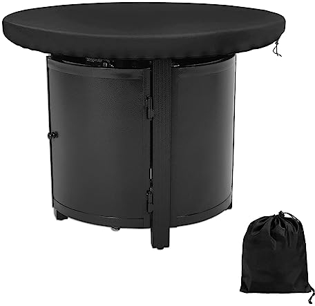 mizikuu Housse de Protection pour Plaque de feu, Anti-UV 420D Housse de Protection Ronde pour brasero Housse et imperméable pour brasero de terrasse pour Barbecue en fût, Plaque de feu (80 x 100 cm)
