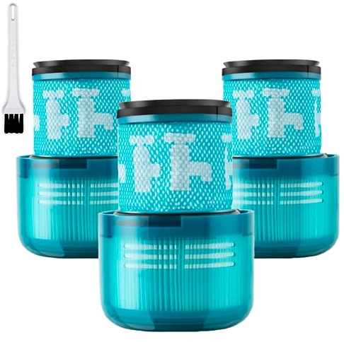 DUOJIN 3 Pezzi Filtri per Dyson V15 V11 SV14 SV15 SV16 SV22, Filtro di Ricambio Lavabile per Aspirapolvere Dyson V15 V11 Serie con Spazzolino di Pulizia, Sostituire per No.DY-970013-02