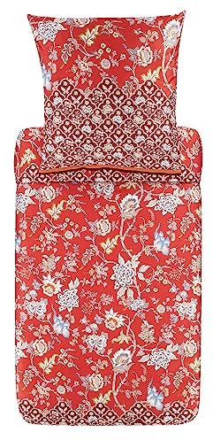 Bassetti Vicenza Bettwäsche + 2 Kissenhüllen aus 100% Baumwollsatin in der Farbe Rot R1, Maße: 200x200 + 2 K 80x80 cm - 9325865