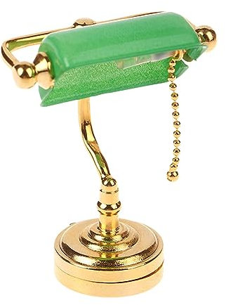 MagiDeal Puppenhaus-Schreibtischlampe, 1:12, Legierung, Vintage-Puppenhaus-Zubehör, Miniatur-LED-Lampe für Puppenhaus, Mikrolandschaft, Schlafzimmer,