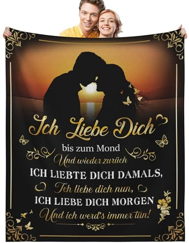 Liebesgeschenk für Männer Frauen Romantisches Geschenke Kuscheldecke für Verliebte Herzgeschenk Valentinstagsgeschenk für Ehepaar Paar Freundin Liebespaar 130x150cm