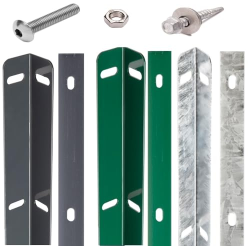 Maxhome24 | Zaunanschlussleiste | Universal | Doppelstabmattenzaun | Zaun | Verbinder | 143 cm-Moosgrün