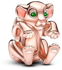 PANDORA Moments Disney Der König der Löwen Nala Charm aus Sterling Silber mit rosévergoldeter Metalllegierung, Kompatibel Moments Armbändern, 783250C01