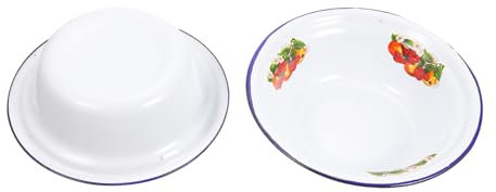 Alipis Cuenco De Sopa Esmaltado Retro Con Diseño De Flores Para Utensilios De Cocina Antiguos