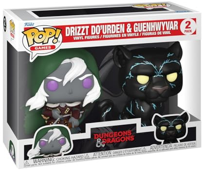 Funko POP! Games: Dungeons & Dragons (D&D) - Drizzt & Guenhwyvar 2 Pack | Offizielles Gaming Merch - Vinyl Sammelfigur als Regal Deko - Geschenkidee zum Geburtstag für Fans und Sammler