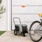 CIADAZ Fahrradanhänger Hunde Grau und Schwarz Oxford-Gewebe und Eisen, Fahrrad Anhänger, Lastenanhänger, Handwagen, Fahrrad-lastenanhänger, Lastenfahrrad - 94014