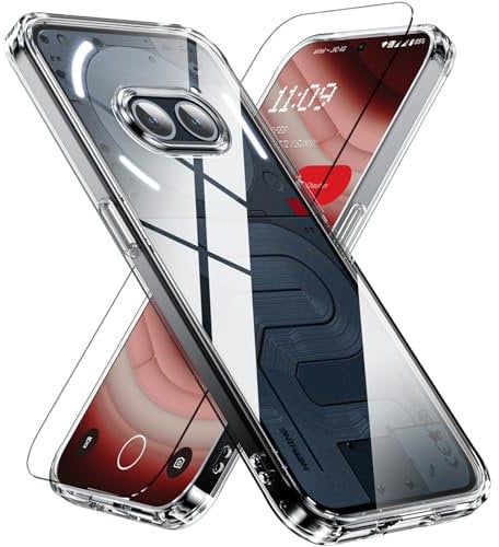 Kuaguozhe Für Nothing Phone (2a)/Nothing Phone (2a) Plus Hülle mit Panzer Schutz Glas, Anti-Vergilbung Handyhülle Rundumschutz Stoßfest Case Silikon Schutzhülle für Nothing Phone (2a)/Plus Transparent