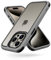 MobNano Ultra Hybrid Durchsichtig Hülle für iPhone 15 Pro Max Hülle Stoßfest Bumper Transparent Handyhülle Shockproof Fallschutz Silicone iPhone 15 Pro Max Case - Titan Grau