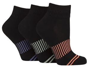 Glenmuir Women's Sports Socks - Soft Cotton, Half-Cushioned, Mid Length, Ankle High, Breathable, Gym, Sport, Fitness, 3 Pair Multipack Size 4-8