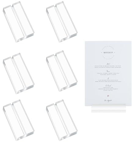 Porte Photo Support Carte de Visite Présentoir Carte Postale Idéal pour Mariages Bureaux et Fêtes Dimensions 10x3x1 2cm/3.9x1.18x0 .47inches Accessoire Pratique pour Menu et Nom de Table 6pcs