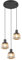 Cluster Pendelleuchte 3-flammig mit Glasschirmen Chrom bedampft, Ø37cm