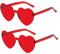 xianshi 2 Pcs herz sonnenbrille,Herzbrille,Herzbrille Rot,Sonnenbrille Herz,Sonnenbrille Herzform,Randlose Herz Brille,Damen Love Shaped Sunglasses,Für Party, Hochzeit, Karneval,Halloween