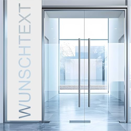INDIGOS UG Sichtschutzfolie - Wunschtext - Text - individuell personalisiert - Wunschmaß - Glasdekorfolie für Fenster, Schaufenster, Tür - passgenaue Fertigung - Fensterfolie - selbstklebend - matt