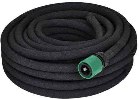 Tidyard Tuyau microporeux pour Arrosage Irrigation de Jardin Connecteur 1/2 Pouces 50 m, Tuyau Arrosage Extensible, Tuyau d’Eau Flexible pour Jardin, Arrosage, Nettoyage