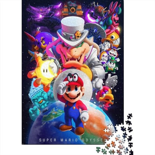Super Mario Poster 1000-Puzzleteile PuzzleKann Stress LindernDas Unmögliche Puzzle Für Erwachsene Und Kinder100% RecyclingkartonGeeignet Für Erwachsene Und Kinder 1000pcs (75x50cm)