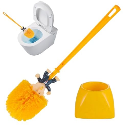 Scopino WC Trump, Spazzolino WC Trump con Supporto, Scopino bagno, Spazzola da Toilette Divertente,con manico lungo, per bagno o toilette per gli ospiti