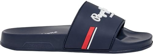 Pepe Jeans London Slider Zone B Herren Regular Fit Beach, Blau Waschung