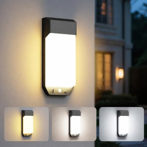 vighep Mains Powered PIR Motion Sensor Outside Wall Security Light, IP65 | 1Pack Waterproof LED Security Light, 11.02 x 4.72 x 1.96 In, 3000K/4000K/6500K, for Front Door, Side Passage, Garage, Patio