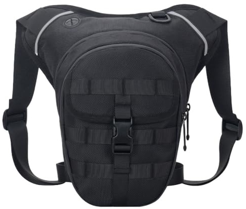 Motorcycle Waist Leg Bag Motorcycle Leg Bag Hip Bum Thigh Large Capacity for Cycling Riding(Black)