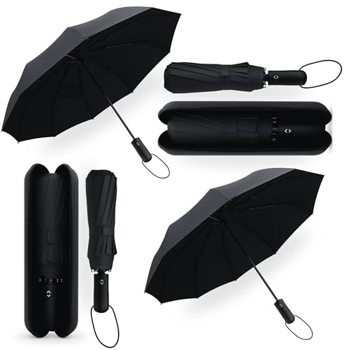 Ombrello pieghevole I Ombrello pioggia 3 misure Ø95cm, Ø100cm, Ø105cm | Ombrello antivento, piccolo e leggero I Ombrello da viaggio per uomo e donna I Umbrella automatico apri e chiudi I Drytogo