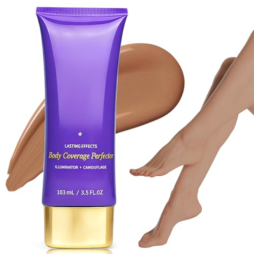 Tattoo Cover Up Makeup, Body Coverage Perfector Waterproof for Leg & Body Makeup, Bruise Scar Make up Tattoo Concealer Skin Full Coverage with Long Lasting 3.5oz, Tan Cool Radiance