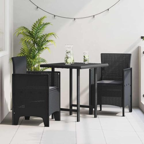 Frdhee Gartenstühle Hochlehner, Gartenstuhl 2 pcs Anthrazit 53 x 49 x 85 cm PP Outdoor Lounge für Garten, Wohnzimmer, Hof, Terrasse und Balkon