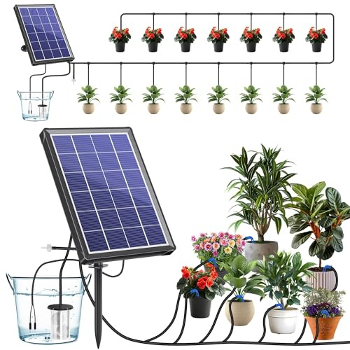 Sistema di Irrigazione Solare Biling da 4W con Batteria da 2200 mAh per Giorno e Notte, Ideale per le Vacanze