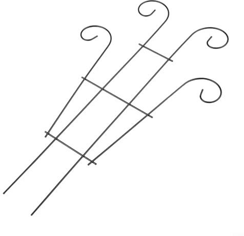 Upluxmira Cadre de support pour plantes grimpantes pour fleurs de jardin, treillis en fer pour roses, orchidées, tournesols, zinnias, pivoines, lys - Vert (4 x 3 x 0,3 cm)