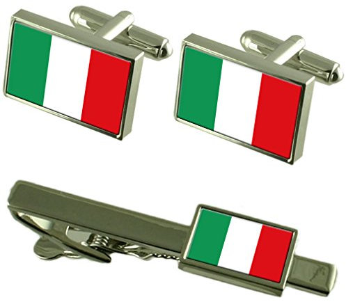 Select Gifts Flagge Italien Manschettenknöpfe Krawatten passende Box Set