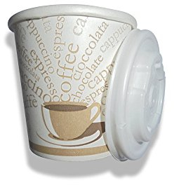 PZ 100 Gobelet cl 8 pour caffe '+ couvercle verre de carton blanc décoré de papier Paper Cup For Hot Drinks and coffee with Coque