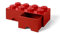 Room Copenhagen LEGO Ziegelstein Aufbewahrungsbox mit 2 Schubladen und 8 Knöpfen, Rot