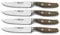 Wüsthof Steakmessersatz, Epicure 9668, 4-teilig, 12 cm Klingenlänge, rostfreier Edelstahl, ergonomischer Griff, sehr scharfe Fleischmesser, Braun