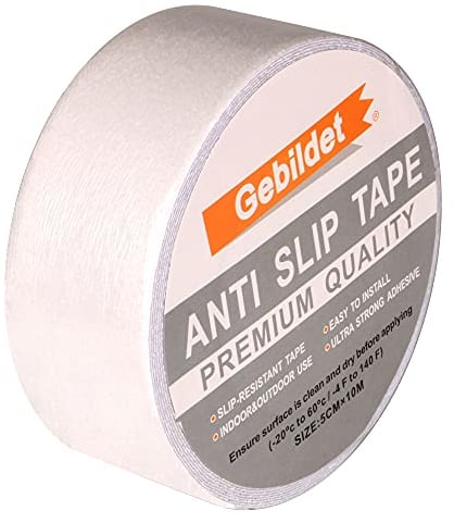 Gebildet Premium Qualität Antirutsch Klebeband 10m × 5cm, Antislip selbstklebend Band, Grip Tape Sicherheitsband fur Treppen/Schritte (Transparent)