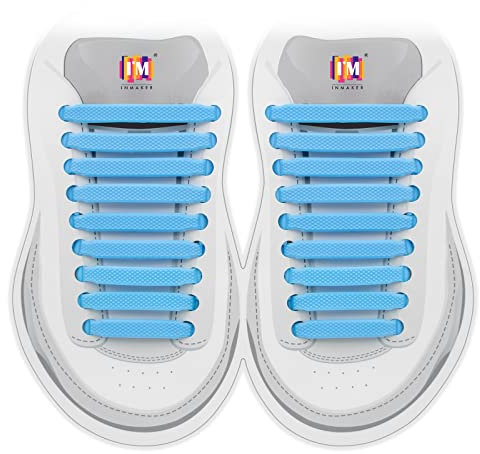 INMAKER Silikon Schnürsenkel Ohne Binden, Elastische Schnürsenkel für Kinder und Erwachsene, Gummi schnürsenkel für Sportschuhe und Laufschuhe