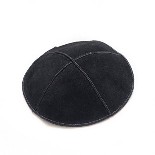 Kippa 16 cm jüdischen Leder Schwarz Rundkopf-Kappe Kipa Kipa Synagoge durch JL Kippa ist