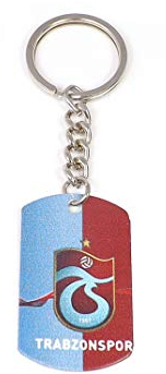 Gök-Türk Schlüsselanhänger Trabzonspor TS für Fußballfans - aus Metall Silber Farbe