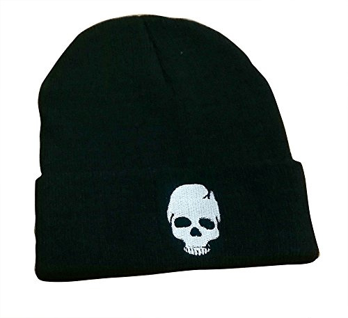 Agaruu Hip Hop Hat Punk Rock Herren Beanie Totenkopf Mütze Strick Gr. 56, weiß