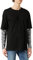 Urban Classics Men's Longsleeve T-Shirt Oversized Double Layer Striped Ls Tee, Black, Xx-Large