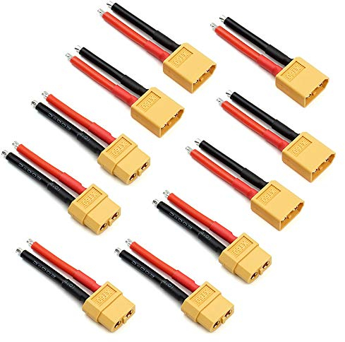 elechawk 5 Paare XT60 Steckverbinder Buchse und Stecker mit 14AWG Silikondraht für RC Lipo Batteriekabel Drohne Auto Boot