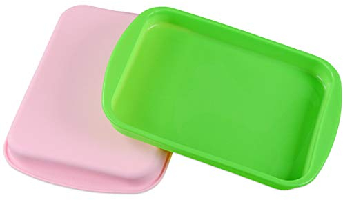 MKNZOME Molde de Silicona Para Pan y Pasteles - Bandeja Cuadrada Antiadherente Para Hornear Panes y Pastelitos