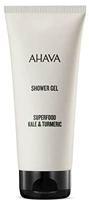 AHAVA Duschgel mit Kale und Kurkuma 200 ml - Angereichert mit Frischem Aroma, Reinigt es Sanft und Hinterlässt Ihre Haut Unglaublich Weich, Geschmeidig und Strahlend Frisch