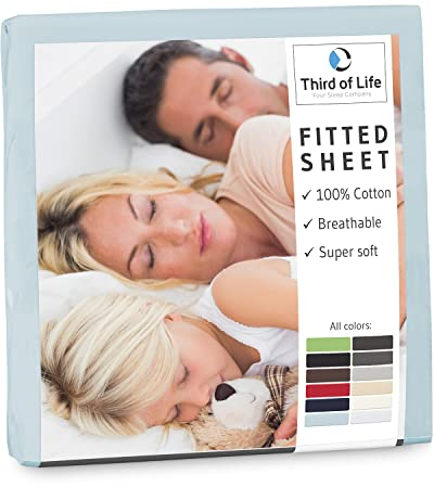 Spannbettlaken 160x200 cm aus 100% natürlicher Baumwolle I Das atmungsaktive & fusselfreie Bettlaken ALBA ist elastisch & weich I Designed in Germany I Langlebiger Jersey-Bettbezug I 160x200cm