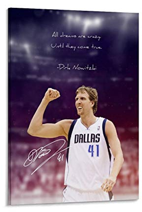 ASFAFG Poster mit Sportlegende, Basketball, Superstar, Dirk, Werner, Nowitzki, HD, dekoratives Gemälde, Leinwand, Wandkunst, Wohnzimmer, Poster, Schlafzimmer, Gemälde, 50 x 75 cm