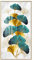 JINHJ Affiche Abstraite Impression sur Toile Bleu Vert Jaune Or Plante Feuille Mur Art Photo Salon Maison (60x120 cm) sans Cadre