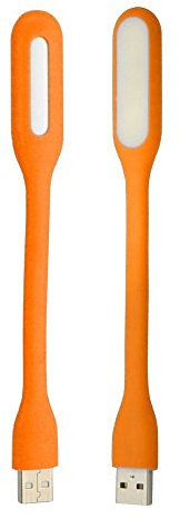 ZMA Mini USB LED Light Lamp Pack of 2 | USB Powered LED Light, USB Light for Laptop Computer Keyboard, Flexible Gooseneck Reading Light, Portable USB Laptop Light (Orange)