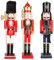 I LOVE FANCY DRESS Christmas Nutcracker Soldier Decorations - Set of 3 - Busby Guard - King With Sceptre - Guard With Sword - 38cm/15” - Wooden Display Set - Festive Decorations