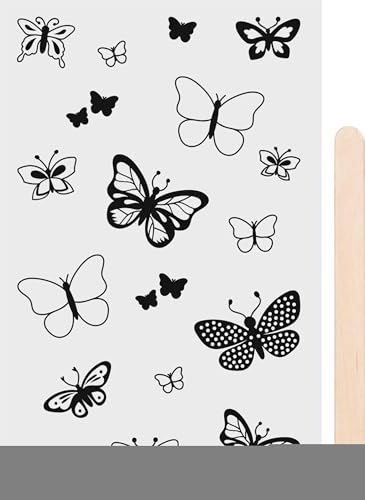 Heyda Schmetterlinge Schwarz Sticker Dekorative Sticker Kunststoff Natur Schmetterling Tee Glas Holz 18 Stück