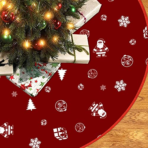 Treer Weihnachtsbaum Rock, Weihnachtsbaum Unterlage Weihnachtsbaum Decke Christbaumdecke Weihnachtsbaumdecken Christbaumständer Teppich Weinachtsdeko-3 (Weihnachtsmann,Durchmesser 120cm)