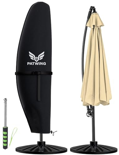 PATWING Funda Protectora para Sombrilla,Funda Sombrilla Jardin Impermeable,Jardin Impermeable,Resistente 600D Oxford,Parasol Cover Patiode Parasol(280*30*81/46cm)
