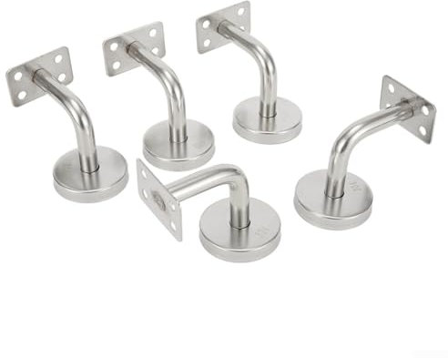 Handlauf-Halterungen, 5 Stück Edelstahl-Handlauf-Halterungen – 304 Edelstahl-Material – flache und gebogene Optionen – robust und korrosion(gebogen)